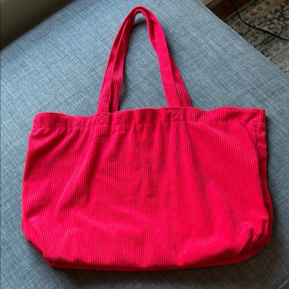 Sezane Red Corduroy Tote Bag - Picture 3 of 4